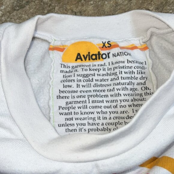 Aviator Nation White Cropped Crewneck in size XS - Picture 5 of 6